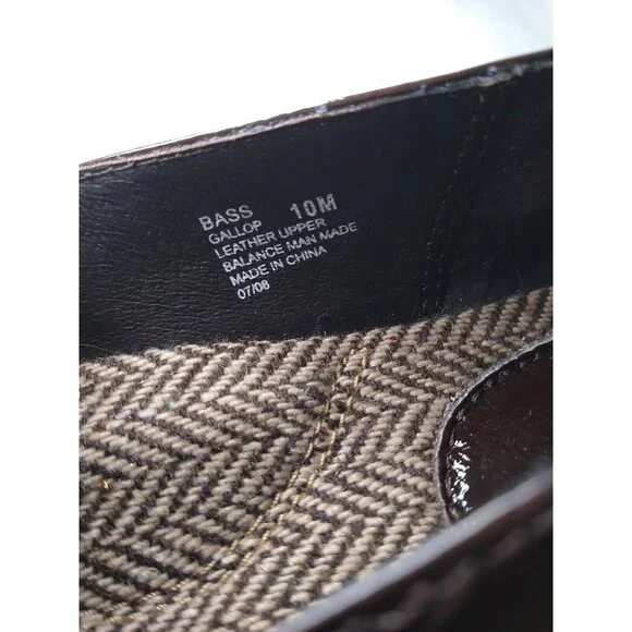 GH Bass Gallop Womens 10 M Cocoa Brown Patent Comfort Flats Elastic Band NEW - Picture 7 of 12